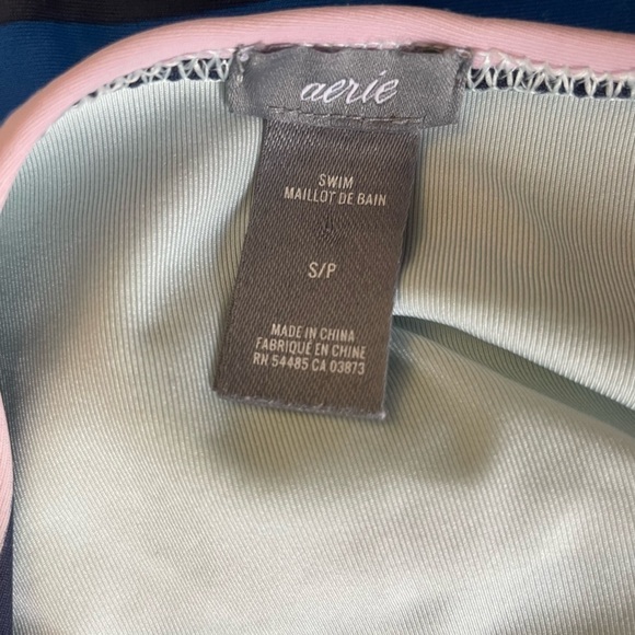 Aerie Small Medium Swimsuit High Neck Bikini Stripe Vacation  Beach Outfits Swim - Picture 5 of 13